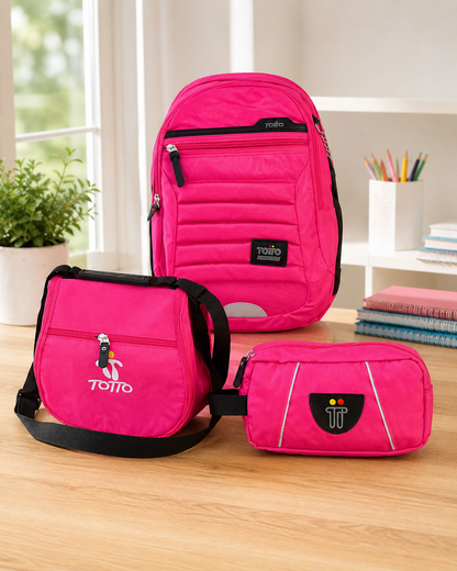 Morral Tipo Totto 3x1 – Incluye Lonchera + Cartuchera – Oferta Especial 85% OFF 🎁