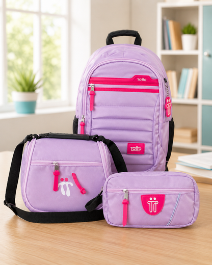 Morral Tipo Totto 3x1 – Incluye Lonchera + Cartuchera – Oferta Especial 85% OFF 🎁