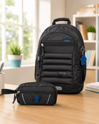 Negro con logo Azul