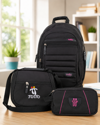 Negro con logo Fucsia