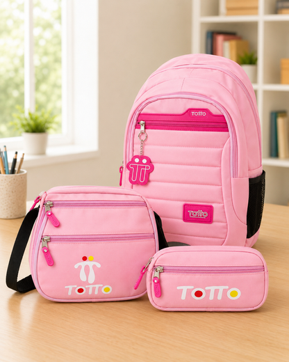 Morral Tipo Totto 3x1 – Incluye Lonchera + Cartuchera – Oferta Especial 85% OFF 🎁